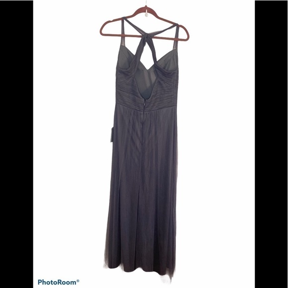 Bill levkoff Crisscross Strap Tulle A-Line Gown - Picture 3 of 8